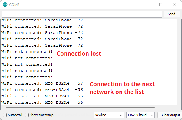 ESP32 with WiFiMulti: Connect to the Strongest Wi-Fi Network 3 WiFiMulti Example with the ESP32 Connect to the Next Network on the List